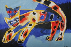 0237, Tigerspaltung, 1991, 65x50 cm, Acryl / Leinwand
