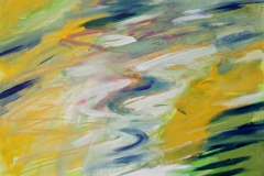 0300, Wasser gelb-grün Spiegelung, 1986/87, 80x100 cm, Acryl / Leinwand