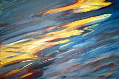 0305, Wellen in der Sonne, 1992, 130x100 cm, Acryl / Leinwand