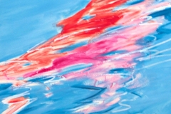 0311, Wasser rot/spiegelung, 1987, 78x100 cm, Acryl / Leinwand