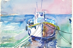 10613, Schiff, Aquarell/Papier, 39x56,5 cm
